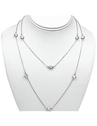 36" Platinum Plated Cubic Zirconia CZ By The Yard Necklace (16.5 Carat Total)