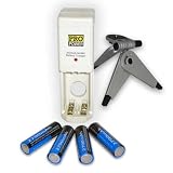 Compact Battery Charger can charge 4 AA or 4 AAA batteries w/ 4 Premium 2700 MAH rechargeable batteries & Mini Tripod