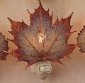 Real Sugar Maple Leaf in Iridescent Copper Night Lights
