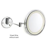Jerdon HL1016CL-H 9.5 LED Lighted Wall Mount Mirror (HardWired Model) Chrome Finish