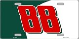#88 Green and White Background License Plate