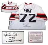 Carlton Fisk Chicago White Sox MLB Hand Signed Authentic Mitchell and Ness Home White Baseball Jerse