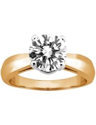 1.00 Ct Round H/I I1 Diamond 18K Yellow Gold Ring