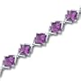 Classy & Elegant 8.00 carats total weight Princess Cut Amethyst Gemstone Bracelet in Sterling Silver