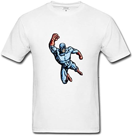 Cotton Printed Round Neck Men's Superman Short Sleeve T-shirt Casual Crop Top S White