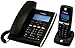 DeTeWe BeeTel 48 analoges Komfort-Telefon mit DECT-Mobilteil inkl. Ladeschale schwarz
