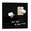 Sigel GL110 Glas-Magnetboard artverum, schwarz, inkl. 2 extra starken Magneten und Befestigungsmaterial, Tempered Glas, 480x480x15 mm, 1 ST