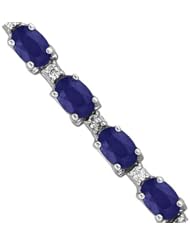 14k Gold 11.40ct tw Sapphire and Diamond Bracelet