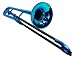 Tromba Metallic Blue Plastic Trombone with Free Stand, Bag and Maintenance Kit