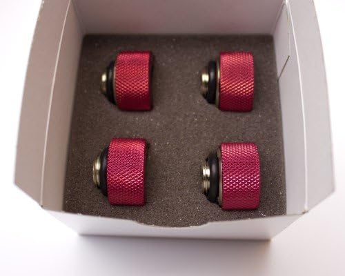 PrimoChilll 1/2" OD Rigid Ghost Compression Fittings - 4 Pack - Anodized Red