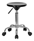 Plastic Adjustable Stool with Brushed Aluminum Heavy Duty Base [BT-131-2-GG]