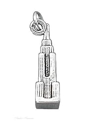 Sterling Silver 3D Empire State Building Vacation Travel Tour Charm