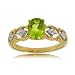 14K Two Tone Gold Open Ring W Peridot & Diamonds
