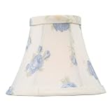 Livex S323 Chandelier Shade White with Blue Floral Print Silk Bell Clip Shade