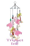  13 Inch Vibrant Garden Home D  cor Metal Wind Chimes - Flamingos