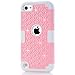 New iPod Cases 2019 Released,iPod 6/5 Case, PIXIU Shockproof Heavy Duty High Impact Rhinestone Bling Hybrid Armor Protective Case Cover Rose Gold