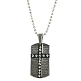 Rhinestone Cross/Dog Tag Pendant with Gift Box