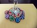 Wine Charms ~ Murano Glass Heart and Round Flowers Wine Glass Charms with Swarovski Crystal Beads Set of 6