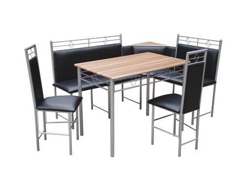 Eckbankgruppe komplett mit Tisch und 2 Stühlen