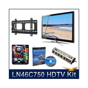 Samsung LN46C750 46″ 3D HDTV, AV Home Theater Power Protection (10 outlet, 6900 Joules protection), Universal Flat Mount for Flat Panel TVs, HDTV Calibration DVD (Brings out your HDTV’s Full Potential), HDTV High-performance Hook-Up & Maintenance Kit