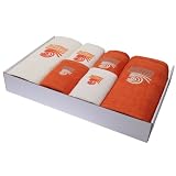 6 Piece Embroidered 100% Cotton Towels Gift Set