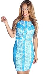 Sexy Short Sleeves Nylon/Spandex Lace Two-Toned Club Dress 