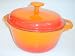 Orange enamelled cast iron casserole 23cm round