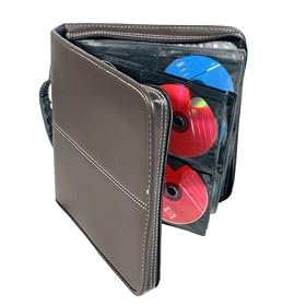 Brown Leather Look and Feel CD 144 Case (Holds up to 144 CDs in a protective wallet)