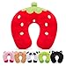 HOMEWINS Travel Pillow for Kids Toddlers - Soft Neck Head Chin Support Pillow, Cute Animal, Comfortable in Any Sitting Position for Airplane,Car,Train,Machine Washable,Children Gift (Strawberry)