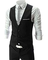 Zicac Men's Top Designed Casual Slim Fit Skinny Dress Vest Waistcoat