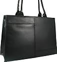 New ladies beautiful large Visconti black leather laptop briefcase work bag organiser style 19147