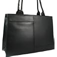 New ladies beautiful large Visconti black leather laptop briefcase work bag organiser style 19147'