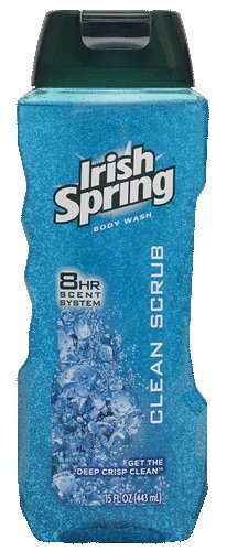 Irish Spring Clean Scrub Bodywash, 15-Ounce Bottles (Pack of 6)