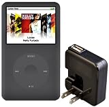 Rix iPod classic 80GB�ѥ��ꥳ�󥱡��� �֥�å� �վ��ݸ����+AC�����ץ�(�֥�å�)�դ� RX-IPS80B-AC