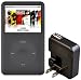 Rix iPod classic 160GB用シリコンケース ブラック 液晶保護シート+ACアダプタ(ブラック)付き RX-IPS16B-AC