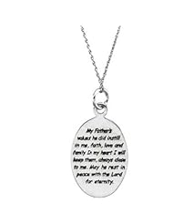 Comfort Wear Jewelry - Loss of a Father in Sterling Silver - Necklace with Box