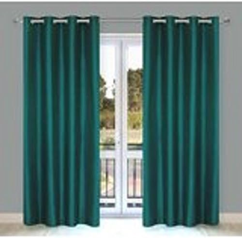 Redbirdlinen 1 Pc Teal 108" Long Faux Silk Panel Drape Curtain Window Treatmeant 8 Grommets