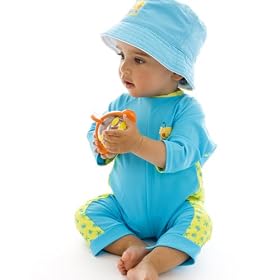 Splash About UV All-in-One suit (sun protection), Bobbing Along Turquoise, 0-3 months