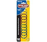 BAZIC Metal Book Rings, 1 Inch, Assorted, 10 Per Pack