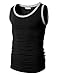 H2H Mens Slim Fit Contrast Colorblock Crew Neck Lightweight Sleeveless Tank Tops