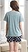 Betusline Women Short Sleeves Pajama Cartoon Prints Dots Shorts Cute Gray