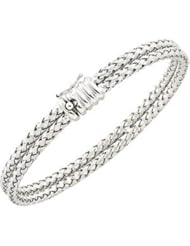 7 mm Double Row, Basket Weave Chain 14K White 7.25 Inch Ch666