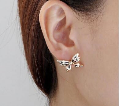 European Style Personalized Crystal Irregular Butterfly Cuff Earrings