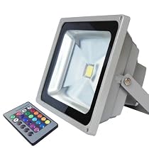 Big Sale TorchStar 30W RGB Waterproof Super Bright High Output LED Flood Light w / IR Remote 16 Different Color Tones US 3-prong Plug