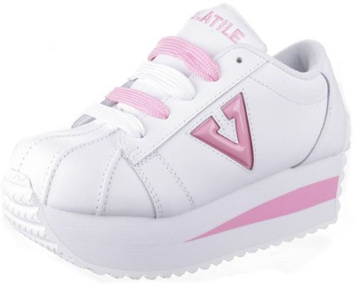 Volatile Women's Revolution Platform Sneaker,White/Pink,8 M
