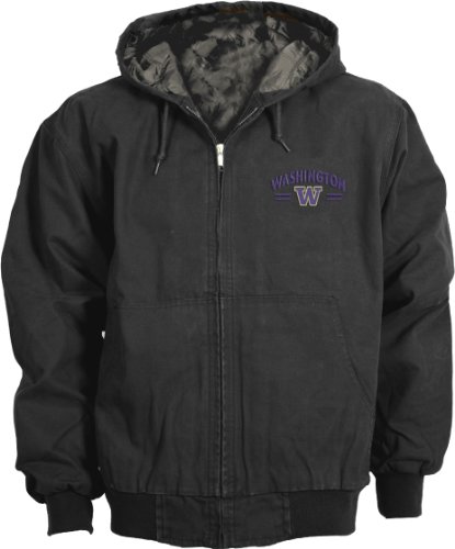 NCAA Washington Huskies Cumberland Hooded Full Zip Lined Workwear Jacket Men's NCAA Washington Huskies Cumberland Hooded Full Zip Lined Workwear Jacket Men's