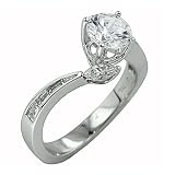 0.50 CT MARQUISE & BAGETTE DIAMOND ENGAGEMENT STYLE RING SETTING MADE IN 18K WHITE GOLD