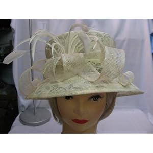 Ivory Grey & Olive Green Sinamay Occasion Hat BNWT Ideal for Wedding,Ascot or Special Event