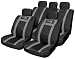 14pce Leather Look Universal Car Seat Covers - Black/grey