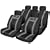 14pce Leather Look Universal Car Seat Covers - Black/Grey